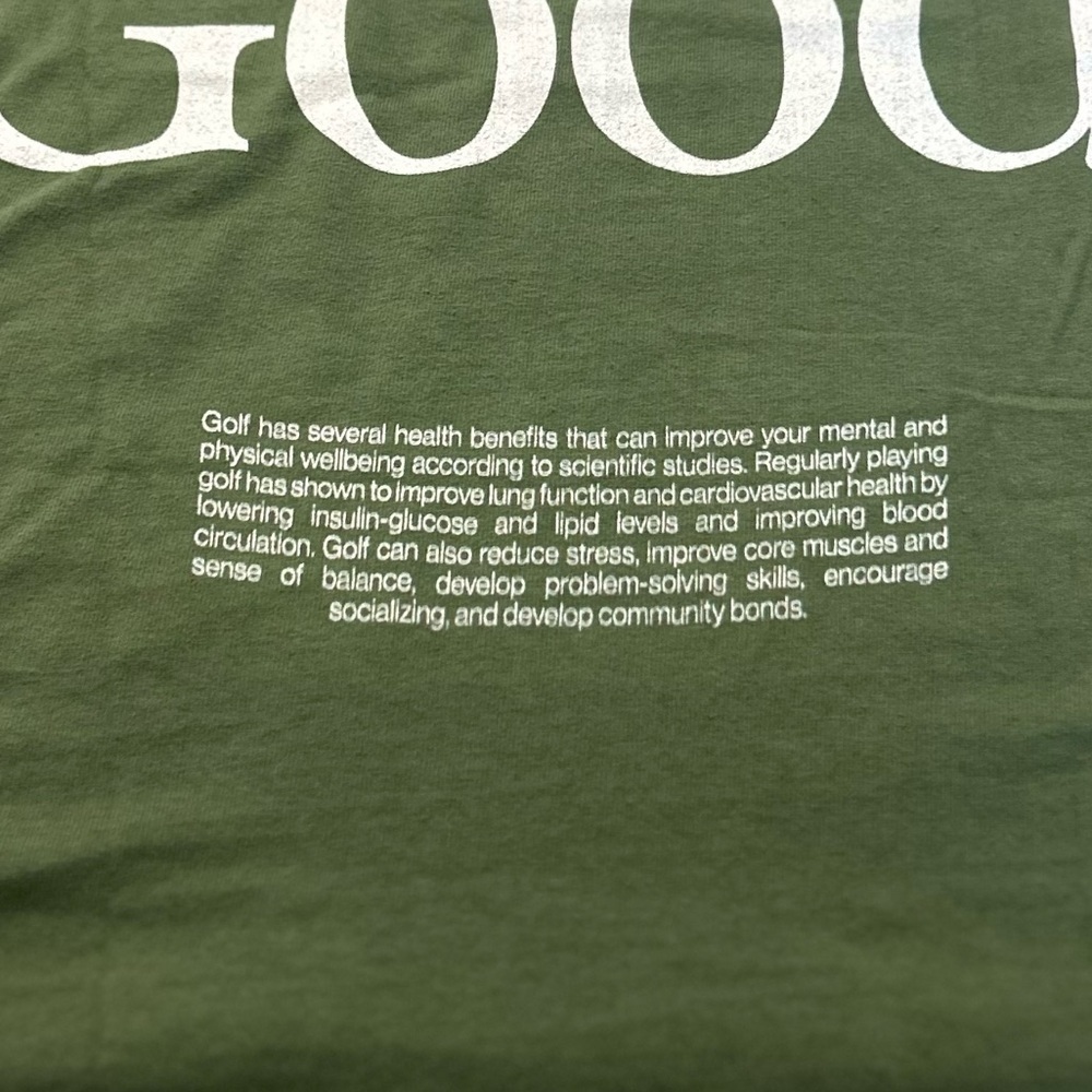 URBAN OUTFITTERS Ripple Green Golf is Good T-Shirt with Smiley Face - Picture 7 of 13